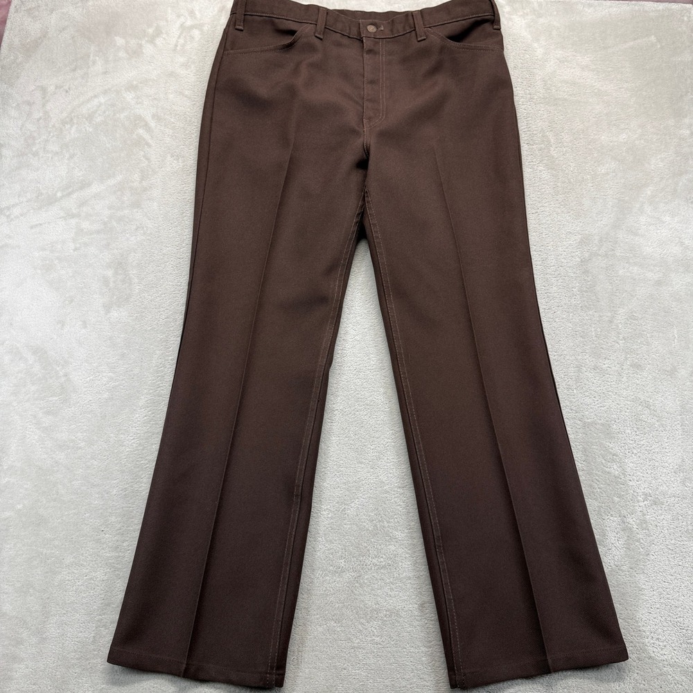 VIntage Levi's Pants Mens 36x32 Brown Saddleman Bootcut Talon Trousers 70s USA